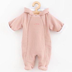 Dojčenská kombinéza s kapucňou New Baby Frosty pink - 68 (4-6m) - VÝPREDAJ