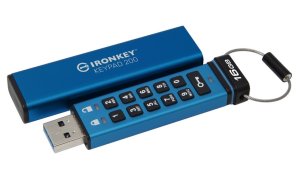 Kingston IronKey Keypad 200/16GB/USB 3.2/USB-A/Modrá - VÝPREDAJ