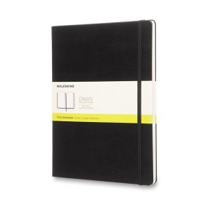 Zápisník Moleskine - tvrdé dosky, XL, čistý - čierny - VÝPREDAJ