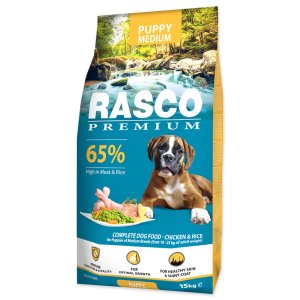Krmivo Rasco Premium Puppy Medium kura s ryžou 15kg - VÝPREDAJ