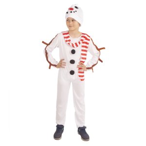 Detský kostým snehuliak s čiapkou a šálom (S) e-obal - VÝPREDAJ