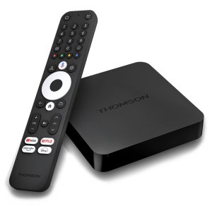 THOMSON android box 240G / 4K Ultra HD / H.265 / HEVC / HDR10 / NETFLIX / HBO / Disney + / HDMI / USB / LAN / Wi-Fi / BT / Android TV12 - VÝPREDAJ