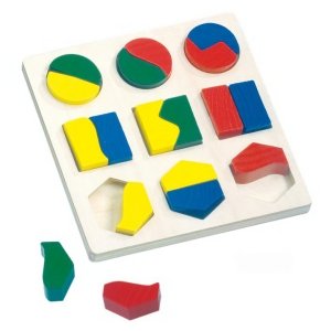 Bino Drevené puzzle geometrické tvary - VÝPREDAJ