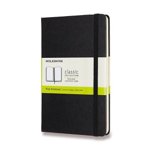 Zápisník Moleskine - tvrdé dosky, M, čistý - čierny - VÝPREDAJ