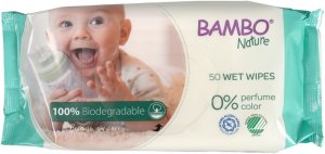 BAMBO Nature Obrúsky vlhčené biologicky rozložiteľné, 50 ks - VÝPREDAJ