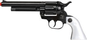 Kovbojský revolver kovový čierny 12 rán - VÝPREDAJ