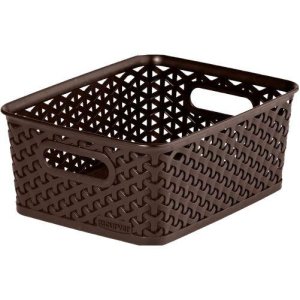 Box úložný RATTAN 25x20x10cm (S), &quot;Y&quot; STYLE, plastový, HN - VÝPREDAJ