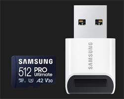 Samsung PRO Ultimate/micro SDXC/512GB/200MBps/UHS-I U3/Class 10/+ Adaptér/Modrá - VÝPREDAJ