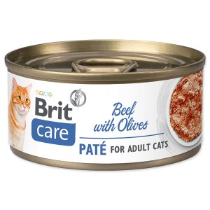 Konzerva Brit Care Cat hovädzie s olivami, päté 70g - VÝPREDAJ
