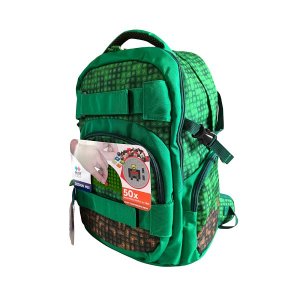 PIXIE CREW Študentský batoh, zelená, Mine&Craft 100 pixelov - VÝPREDAJ