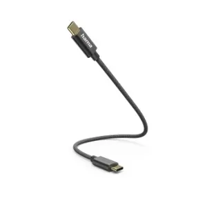 Nabíjací kábel, USB-C - USB-C, 0,2 m, nylon, čierny - VÝPREDAJ