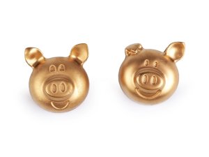 Zlaté prasiatko pre šťastie - zlatá (2 ks) - VÝPREDAJ