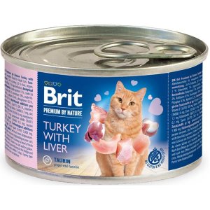 Brit Premium by Nature Cat konz. Turkey with Liver 200 g - VÝPREDAJ