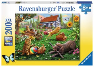RAVENSBURGER Puzzle Hrátky na záhrade XXL 200 dielikov - VÝPREDAJ