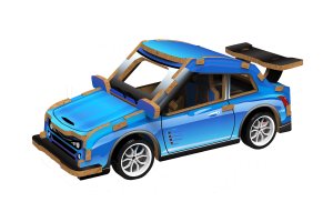 3D puzzle drevené - Závodné auto 13 cm - VÝPREDAJ