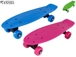 Street Rider shortboard 41 cm PVC kolieska - mix farieb (ružová, zelená, modrá) - VÝPREDAJ