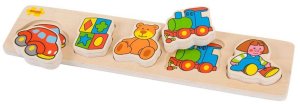 Bigjigs Baby Drevené vkladacie puzzle hračky - VÝPREDAJ