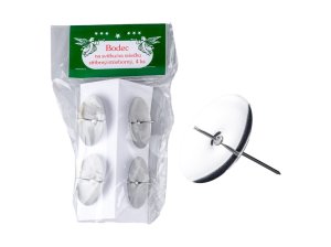 Svietnik kov 4ks 40mm so zápichom strieborný - VÝPREDAJ