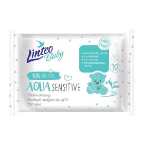 LINTEO Vlhčené obrúsky Baby Aqua Sensitive 10 ks - VÝPREDAJ