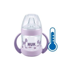 Dojčenská fľaša na učenie NUK Nature Sense s kontrolou teploty 150 ml fialová - VÝPREDAJ