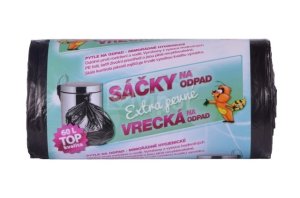 Vrecia na odpad 60L/50ks, 60x70cm, 15µm TOP čierny - VÝPREDAJ