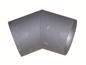 Koleno dymové 125mm/45st.t.1,5mm ČER - VÝPREDAJ