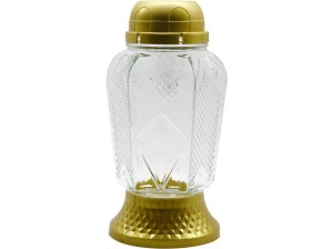 Madona Chrb.Sklo LED 21,5 cm zlatá - VÝPREDAJ