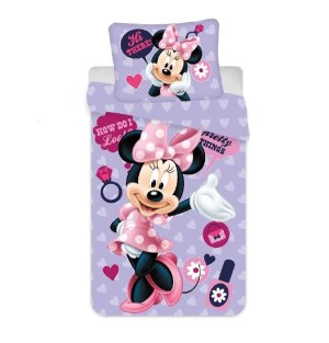 JERRY FABRICS Obliečky Minnie Purple 03 micro Polyester - mikrovlákno, 140/200, 70/90 cm - VÝPREDAJ