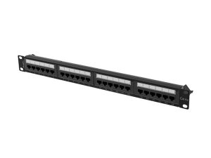LANBERG PATCH PANEL 24 PORT 1U 19” CAT.6A UTP BLACK - VÝPREDAJ