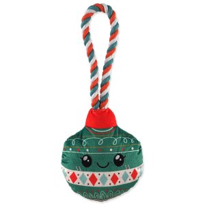 Hračka Dog Fantasy Winter Tale ozdoba vianočná pískacia, zelená 30cm - VÝPREDAJ