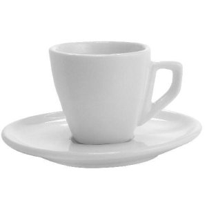 Šálka + podšálka 120ml square ALBA BÍ porcelánový - VÝPREDAJ