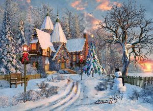 EUROGRAPHICS Puzzle Vianočná chalupa 1000 dielikov - VÝPREDAJ