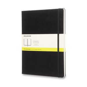 Zápisník Moleskine - tvrdé dosky, XL, čistý - čierny - VÝPREDAJ