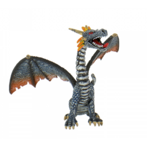 Figúrka na tortu drak strieborný 11x9cm - VÝPREDAJ