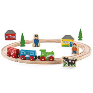 Bigjigs Rail Moja prvá vláčikodráha 19 dielov - VÝPREDAJ