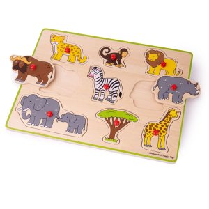 Bigjigs Toys Vkladacie puzzle safari - VÝPREDAJ