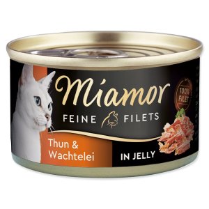 Miamor Cat Filet konzerva tuniak + prepelka. vajcia želé100g - VÝPREDAJ