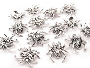 Prívesok pavúk 25x28 mm - platina (20 ks) - VÝPREDAJ