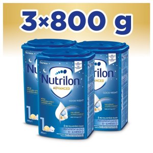 3x NUTRILON 1 Advanced Good Night počiatočné dojčenské mlieko od narodenia 800 g - VÝPREDAJ