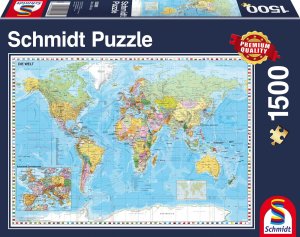 SCHMIDT Puzzle Politická mapa sveta 1500 dielikov - VÝPREDAJ