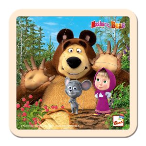 Máša a Medveď - puzzle s myškou 15x15cm - VÝPREDAJ