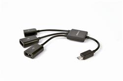 Gembird adaptér / hub OTG mobil 2 x USB 2.0 (F) + 1 x microUSB (F) na microUSB (M) - VÝPREDAJ