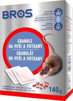 Rodenticíd BROS granule na myši a potkany 7x20g - VÝPREDAJ