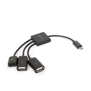 Gembird adaptér / hub OTG mobil 2 x USB 2.0 (F) + 1 x microUSB (F) na microUSB (M) - VÝPREDAJ