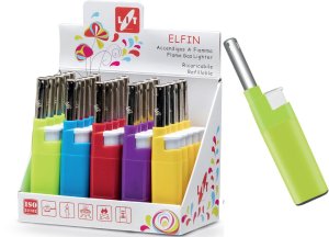 Zapaľovač ELFIN 12cm plamienkový - mix variantov či farieb - VÝPREDAJ