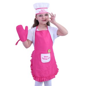 Detský kostým kuchárka s príslušenstvom - slovenská potlač - VÝPREDAJ