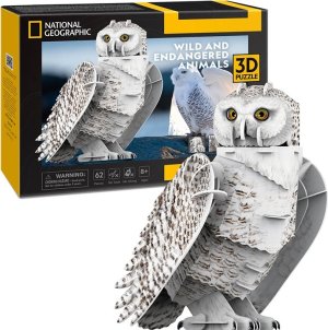 CUBICFUN 3D puzzle National Geographic: Snežná sova 62 dielikov - VÝPREDAJ