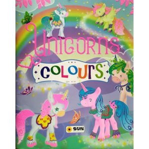 Trblietavé omaľovánky: Unicorns - colours - lila - VÝPREDAJ