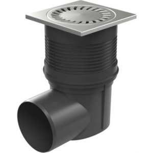 Vpusť kanalizačné bočné D 110 mm, suchá klapka, nerez mriežka, čierna, ENPRO - VÝPREDAJ