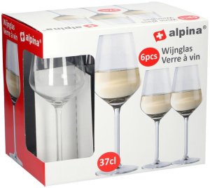 POHÁRA NA BIELÉ VÍNO ALPINA 370ML 6KS - VÝPREDAJ